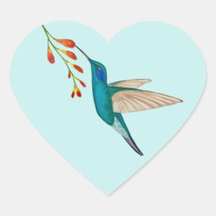 Hummingbird Heart Sticker