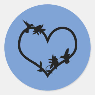 Hummingbird Heart Stickers