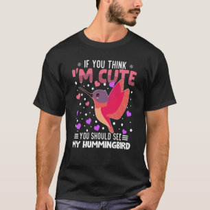 Hummingbird Heart Valentine's Day Animal For Women T-Shirt