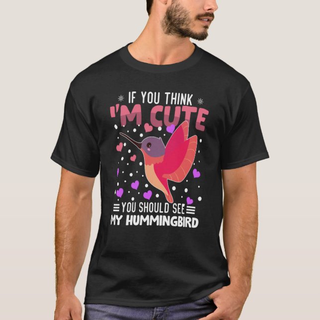 Hummingbird Heart Valentine's Day Animal For Women T-Shirt (Front)