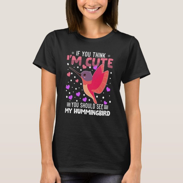 Hummingbird Heart Valentine's Day Animal For Women T-Shirt (Front)