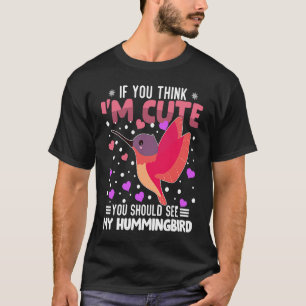 Hummingbird Heart Valentine's Day Animal For Women T-Shirt
