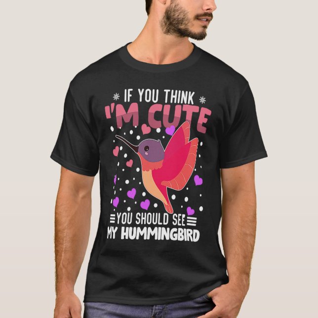 Hummingbird Heart Valentine's Day Animal For Women T-Shirt (Front)