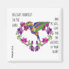 Hummingbird & Heart, w verse from Psalm 37:4