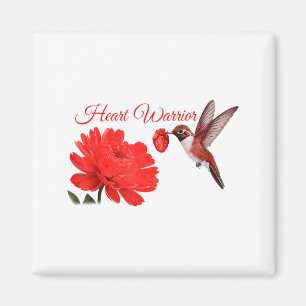 Hummingbird Heart Warrior Heart Disease Awareness Magnet
