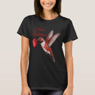 Hummingbird Heart Warrior Heart Disease Awareness T-Shirt