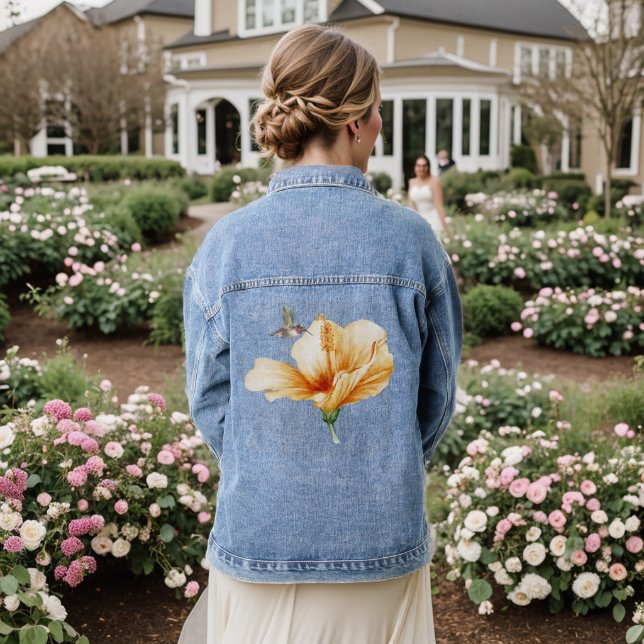 Hummingbird & Hibiscus Denim Jacket (Wedding Back)