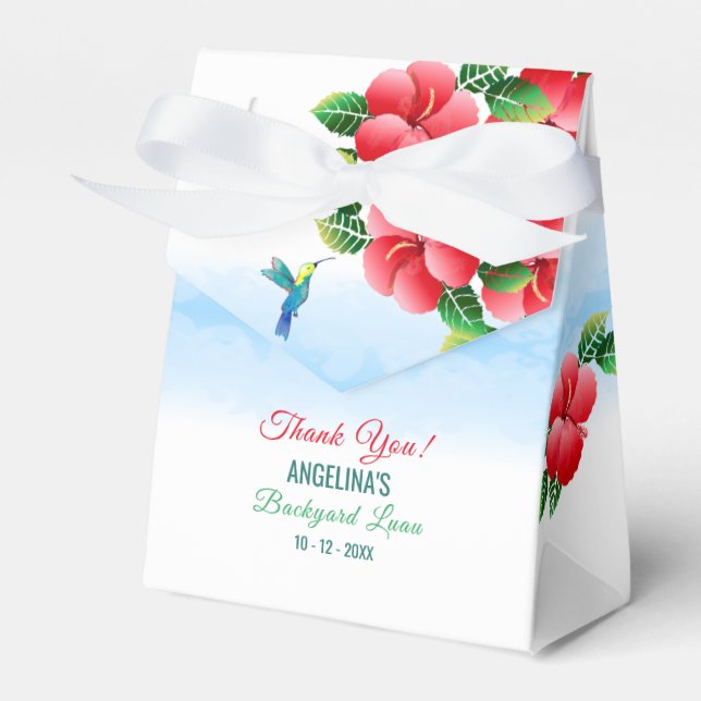 Hummingbird Hibiscus Hawiian Tropical | Event Favour Box (Front Side)