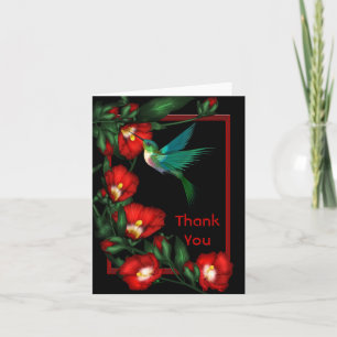 Hummingbird Hibiscus Thank You Blank Notecards