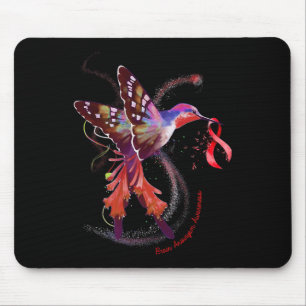 Hummingbird Hold Burgundy Ribbon Brain Aneurysm Aw Mouse Mat