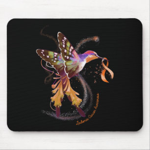 Hummingbird Hold Orange Ribbon Leukaemia Awareness Mouse Mat