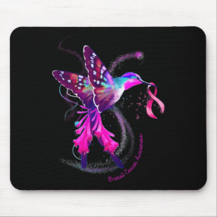Hummingbird Hold Pink Ribbon Breast Cancer Awarene Mouse Mat