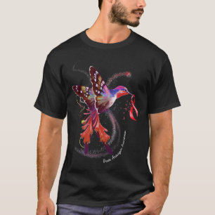 Hummingbird Holding Burgundy Ribbon Brain Aneurysm T-Shirt