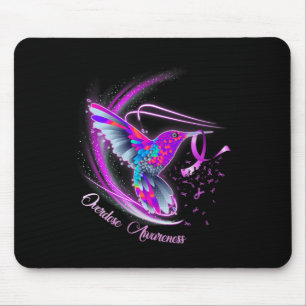 Hummingbird Holding Purple Ribbon Overdose Awarene Mouse Mat