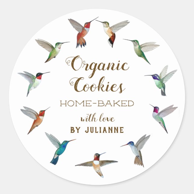 Hummingbird Home-made Goods Classic Round Sticker (Front)