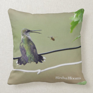 Hummingbird & Honey Bee Cushion