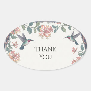 Hummingbird Honeysuckle Botanical Wedding Sticker
