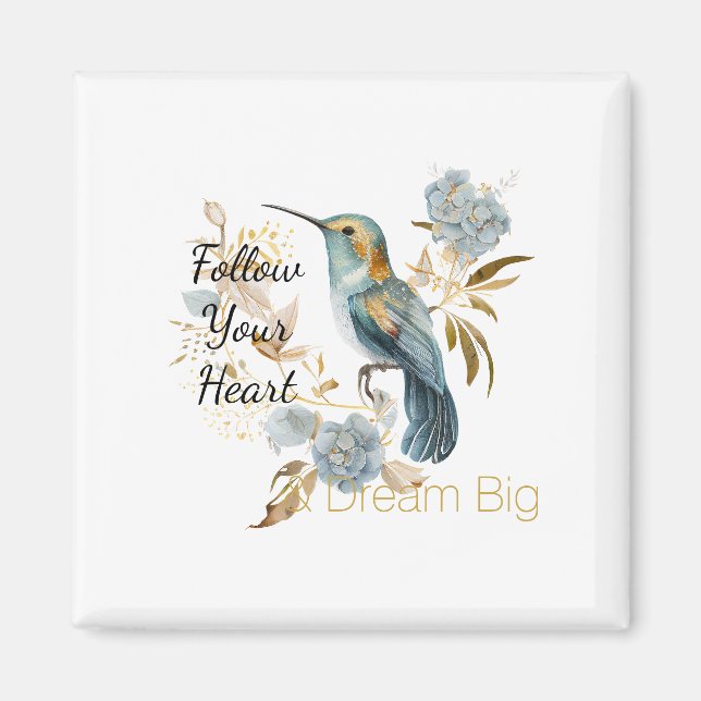 Hummingbird Hydrangea Flowers   Magnet (Front)