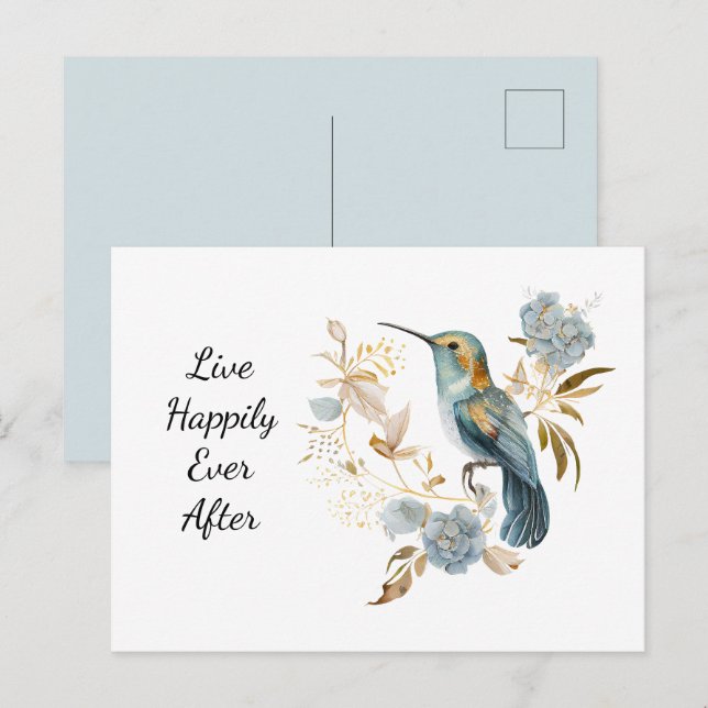 Hummingbird Hydrangea Flowers   Postcard (Front/Back)