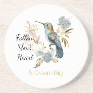 Hummingbird Hydrangea Flowers Wedding Coaster