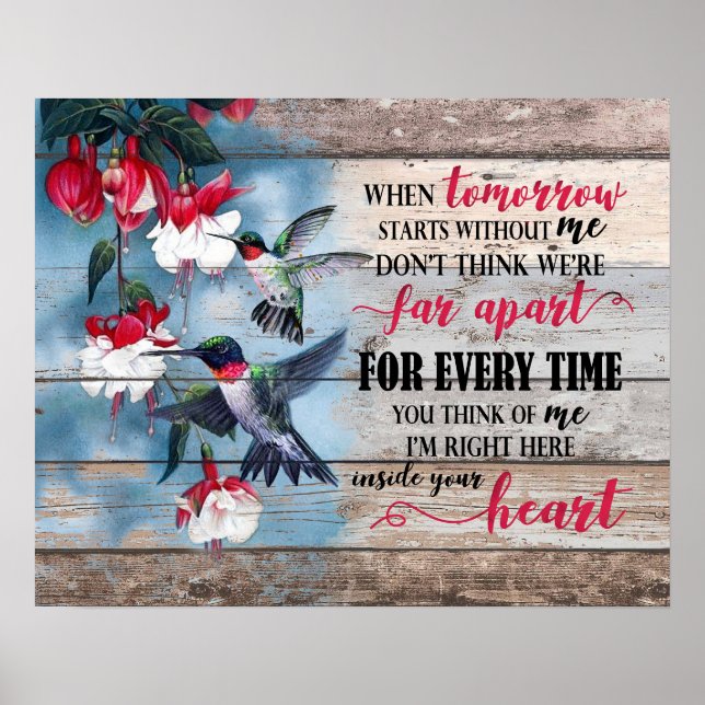 Hummingbird I'm Here Inside Your Heart Memorial Poster (Front)
