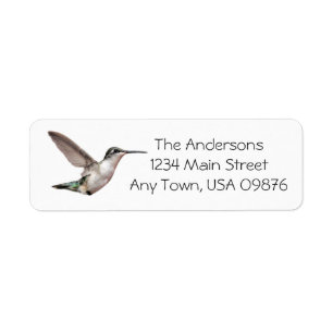 Hummingbird in air, customised address