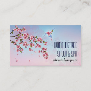 Hummingbird in Cherry Blossoms Beauty Business Card
