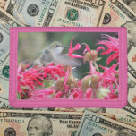 Hummingbird in Flight and Pink Flowers Trifold Wallet<br><div class="desc">For hummingbird and nature fans! Secure money and credit cards with this wallet that features the photo image of a little hummingbird over pink flowers. Select your wallet colour.</div>