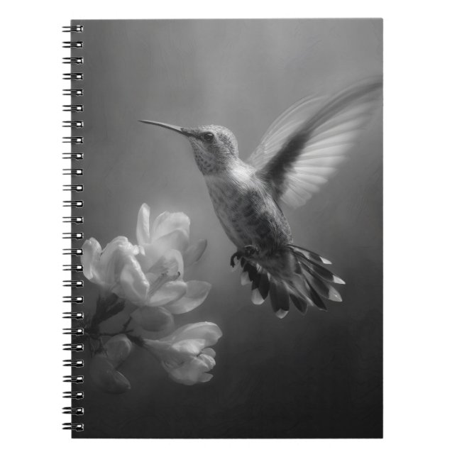 Hummingbird in Flight Blossom Notebook (Front)