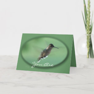 hummingbird in flight gr- customise any occasion card