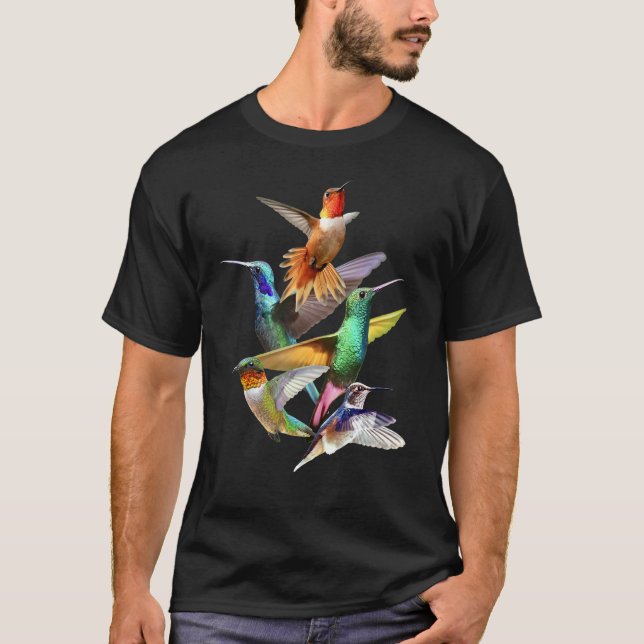 Hummingbird In Flight Hummingbird I Love Hummingbi T-Shirt (Front)