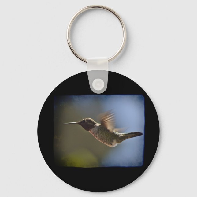 Hummingbird in Flight Key Ring (Front)