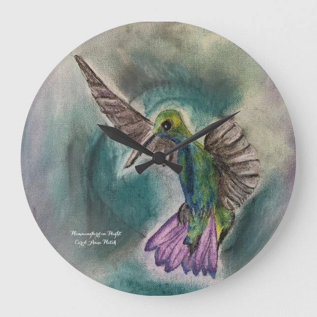 Hummingbird in Flight Large Clock (Front)