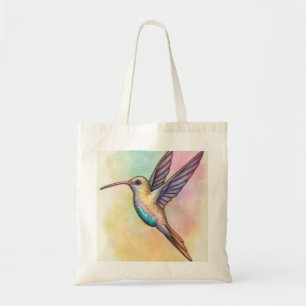 Hummingbird in pastel shades tote bag