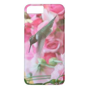 Hummingbird in pink spring flowers iPhone 8 plus/7 plus case