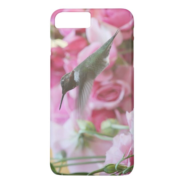 Hummingbird in pink spring flowers Case-Mate iPhone case (Back)