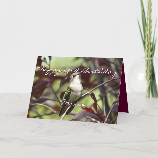 Hummingbird in Plum Tree- customise Card (Front)