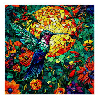 Hummingbird in sunlight poster