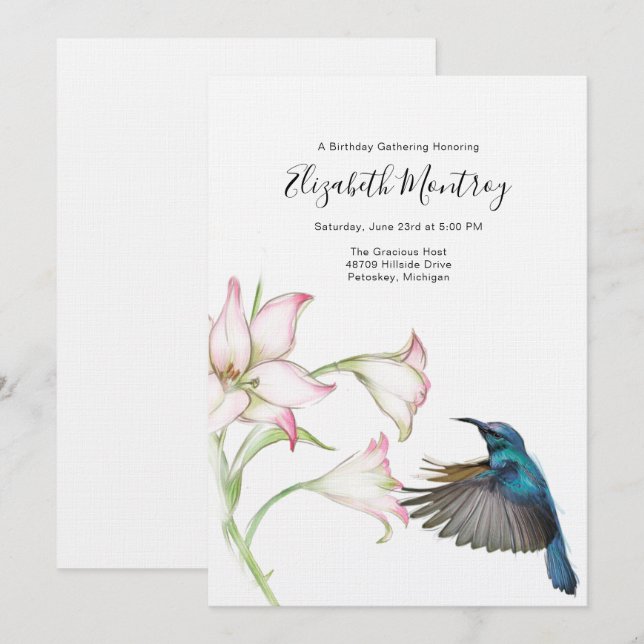 Hummingbird Invitation (Front/Back)