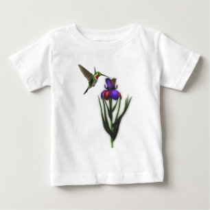 Hummingbird Iris Flower Baby T-Shirt
