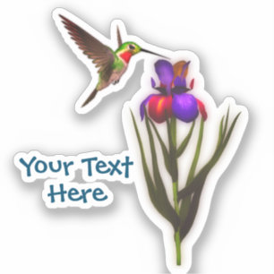 Hummingbird Iris Flower Personalised