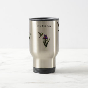 Hummingbird Iris Flower Travel Mug