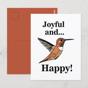 Hummingbird Joyful And Happy Birding Bird Watching Postcard
