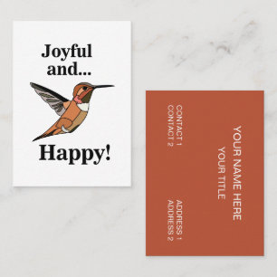 Hummingbird Joyful And Happy Wildlife Birder Business Card