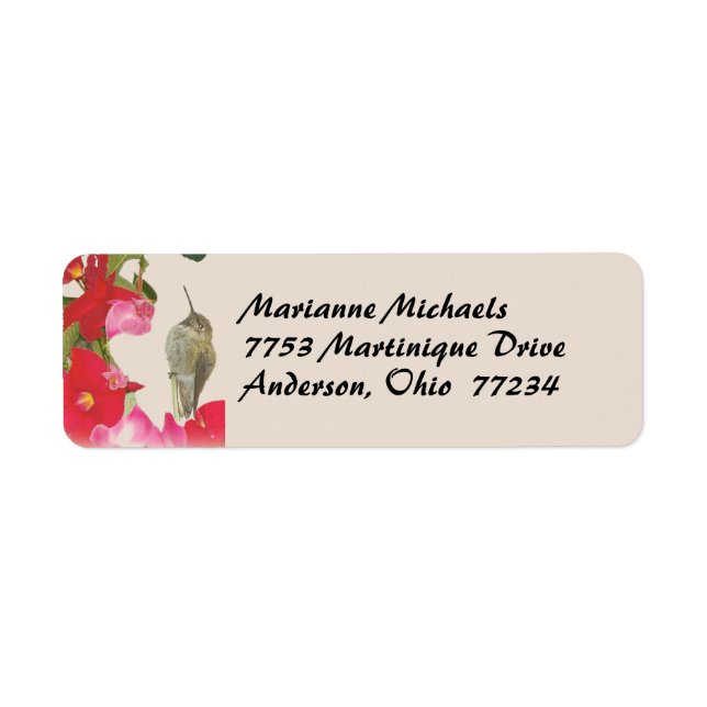 Hummingbird Label (Front)