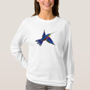 Hummingbird Ladies Long-sleeved Hoodie T-Shirt
