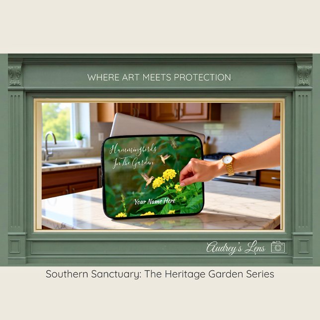 Hummingbird & Lantana Floral  Laptop Sleeve (Creator Uploaded)