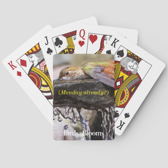 Hummingbird  Laying in Water 2 Playing Cards (Back)