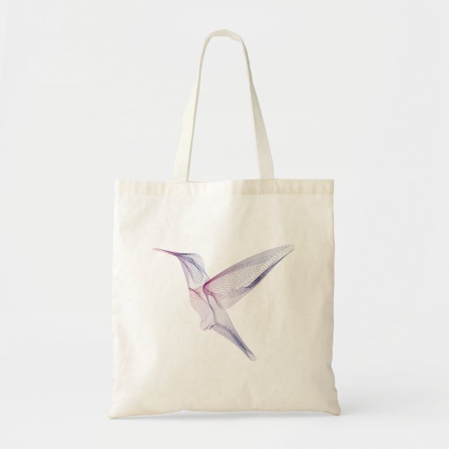 Hummingbird lineart tote bag (Front)