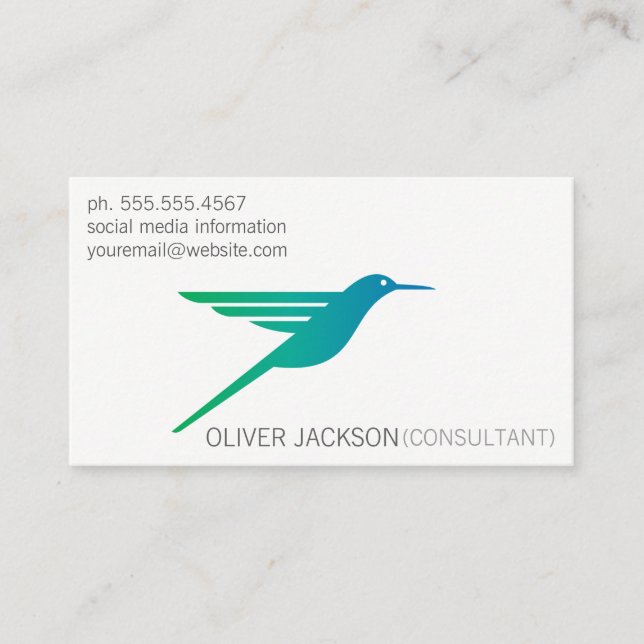 Hummingbird Logo Business Card (Front)